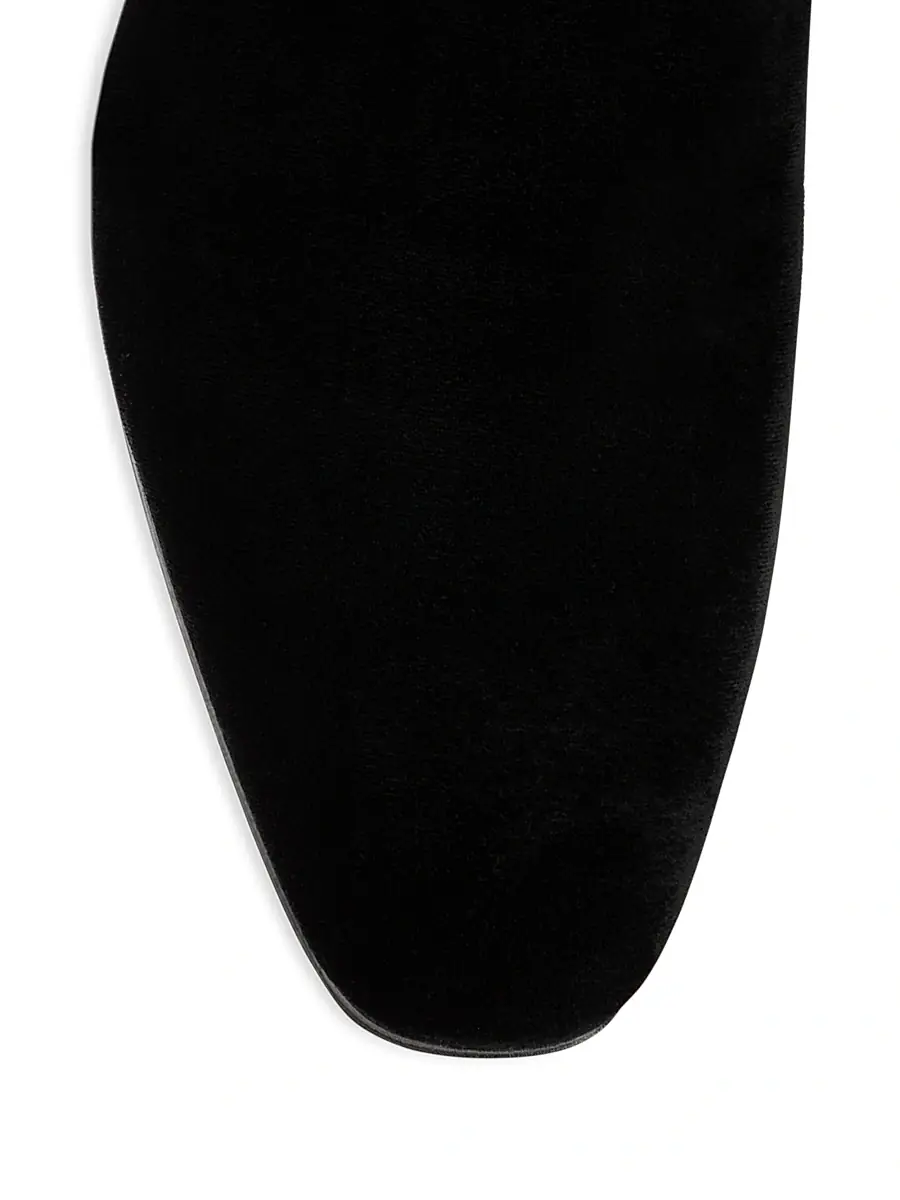 Christian Louboutin Men's Dandelion Velvet Flats - Black | Thumbnail 4 Christian Louboutin Men's Dandelion Velvet Flats - Black | Thumbnail 4