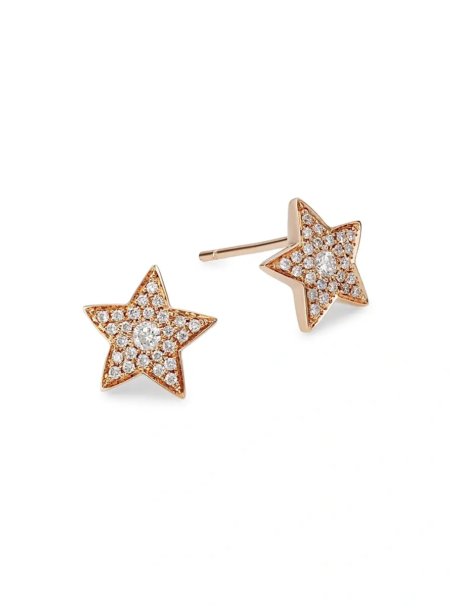 Anita Ko Women's 18K Rose Gold & Diamond Star Stud Earrings
