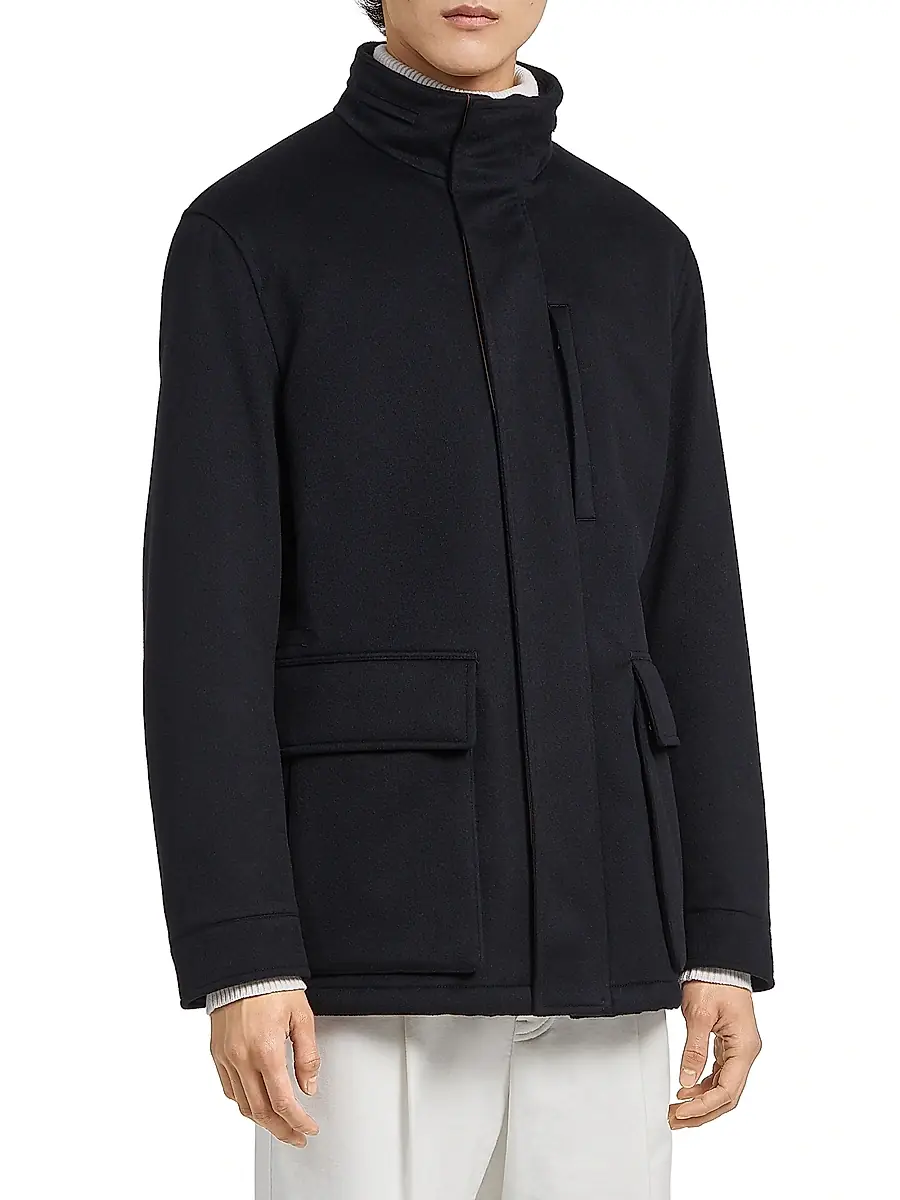 Zegna Men's Oasi Cashmere Elements Vetta Overjacket | Thumbnail 2