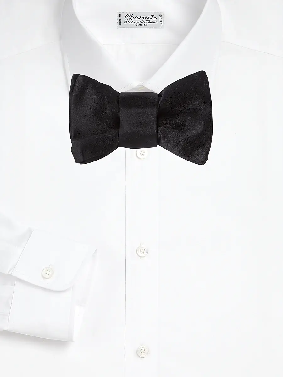 Charvet Men's Silk Satin Bow Tie | Thumbnail 2 Charvet Men's Silk Satin Bow Tie | Thumbnail 2