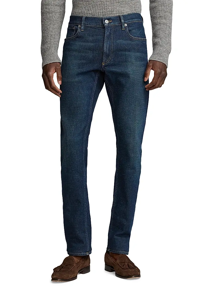 Ralph Lauren Purple Label Men's Slim Fit Full Mid-Rise Jeans - Azure Indigo | Thumbnail 3