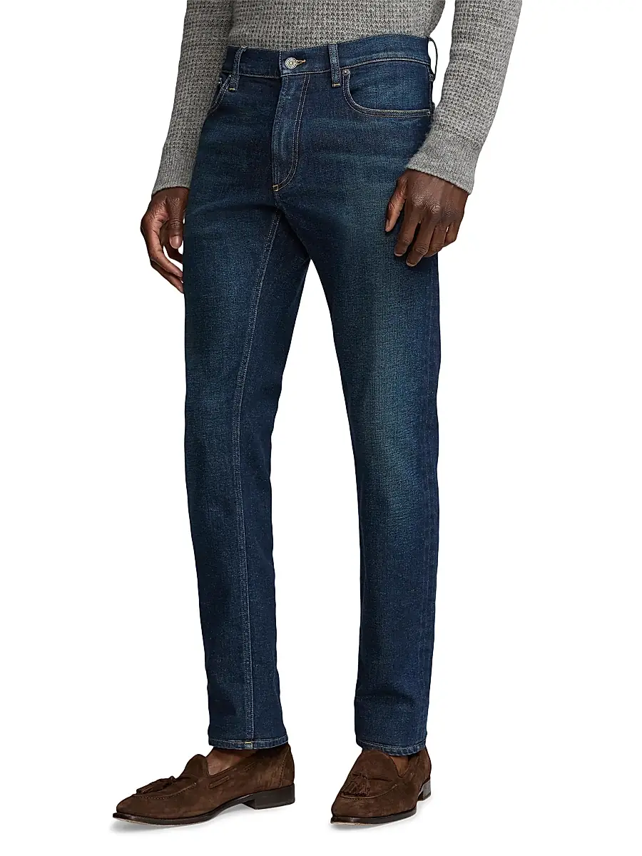 Ralph Lauren Purple Label Men's Slim Fit Full Mid-Rise Jeans - Azure Indigo | Thumbnail 4