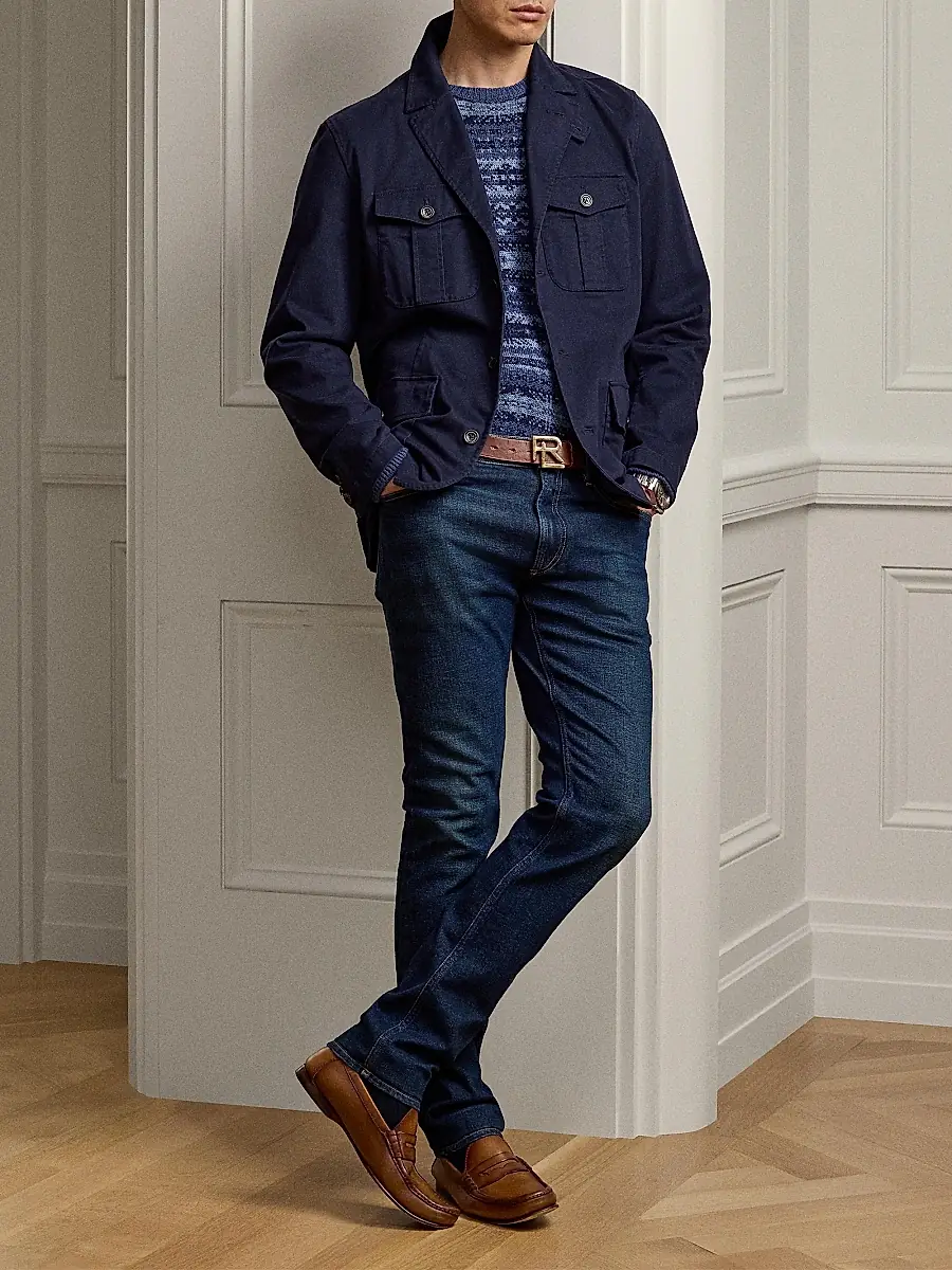 Ralph Lauren Purple Label Men's Slim Fit Full Mid-Rise Jeans - Azure Indigo | Thumbnail 7
