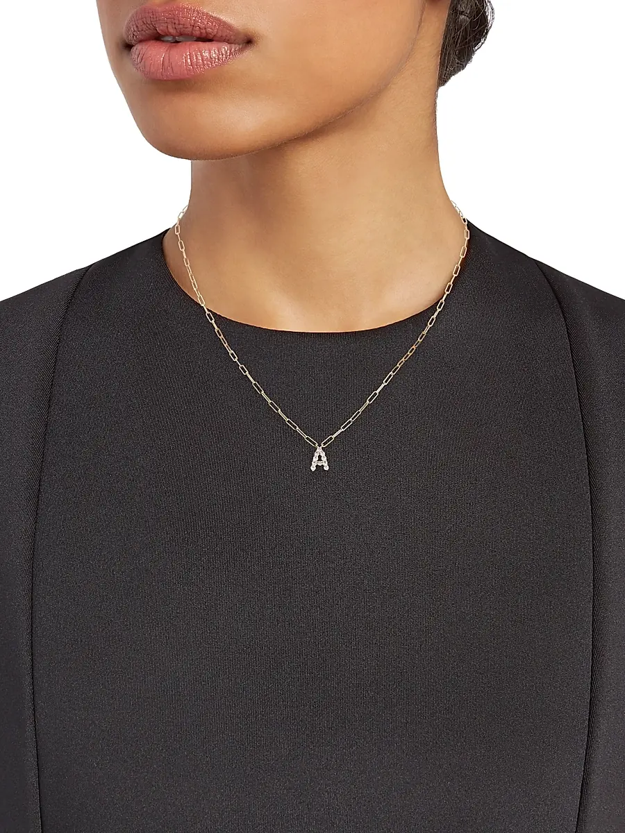 Saks Fifth Avenue Collection Women's 14K Yellow Gold & 0.40 TCW Diamond Initial Pendant Necklace - Initial L | Thumbnail 2