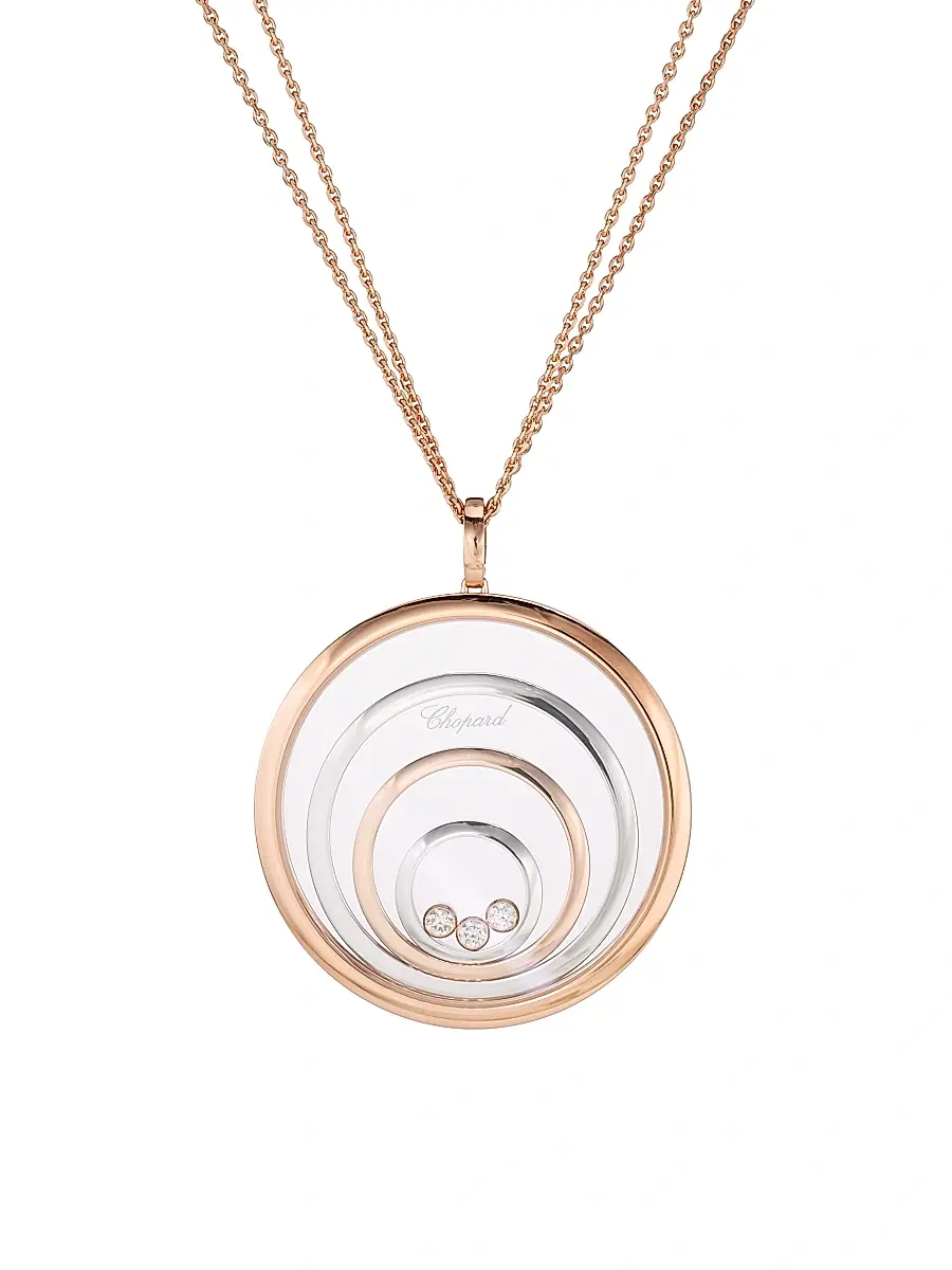 Women's Happy Spirit Two-Tone 18K Rose Gold & Diamond Pendant Necklace - Rose Gold Women's Happy Spirit Two-Tone 18K Rose Gold & Diamond Pendant Necklace - Rose Gold