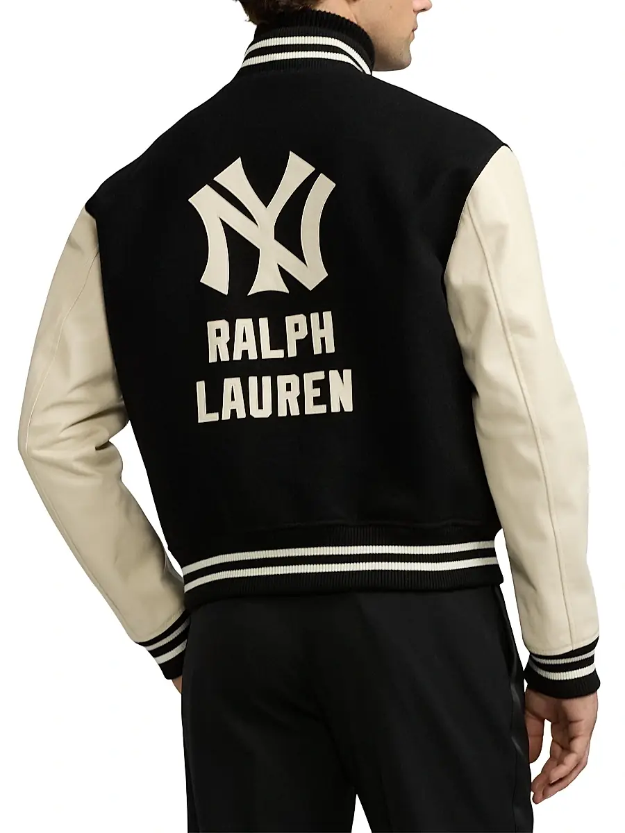Ralph Lauren Purple Label Men's Leather Raritan Bomber Jacket - Black Multi | Thumbnail 5