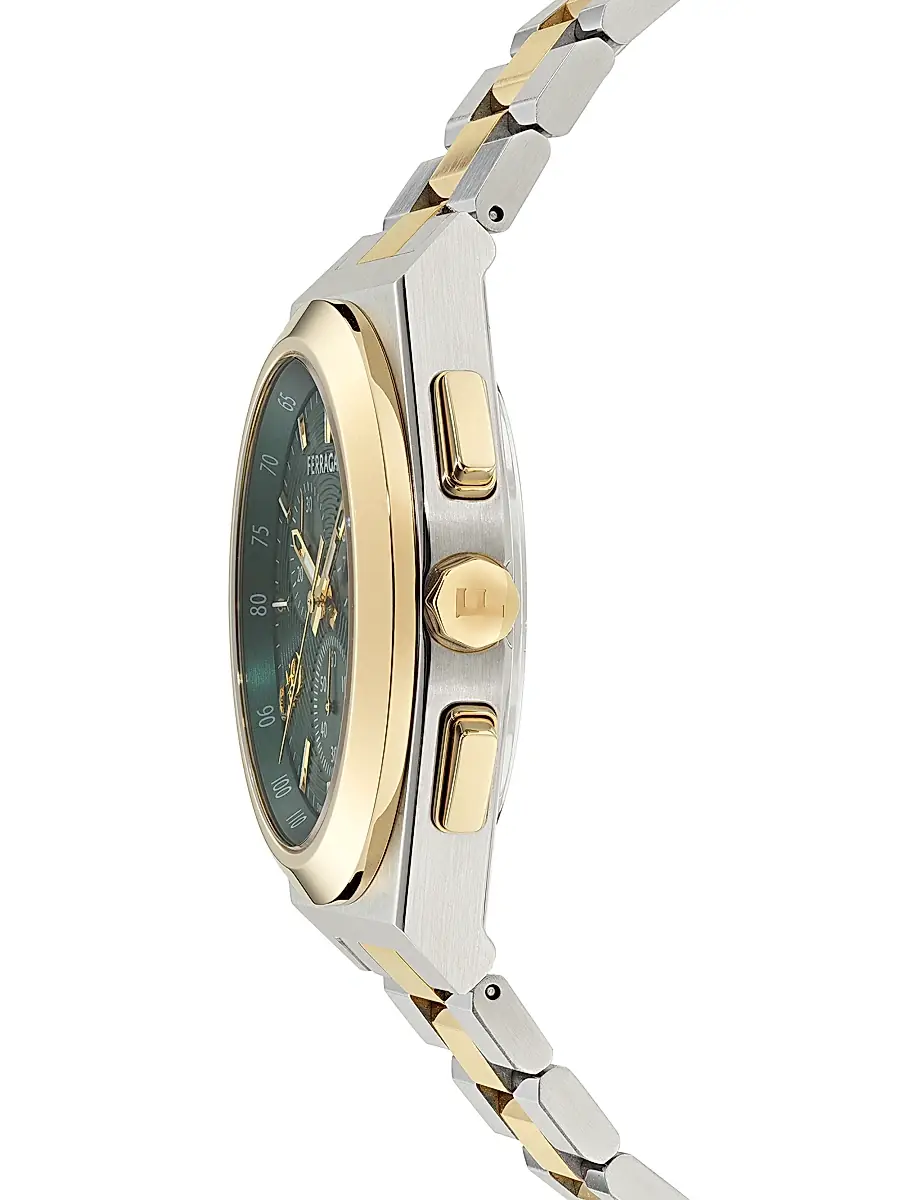 FERRAGAMO Men's Vega Upper East Chrono Two-Tone Stainless Steel Bracelet Watch/42MM - Two Tone | Thumbnail 2 FERRAGAMO Men's Vega Upper East Chrono Two-Tone Stainless Steel Bracelet Watch/42MM - Two Tone | Thumbnail 2