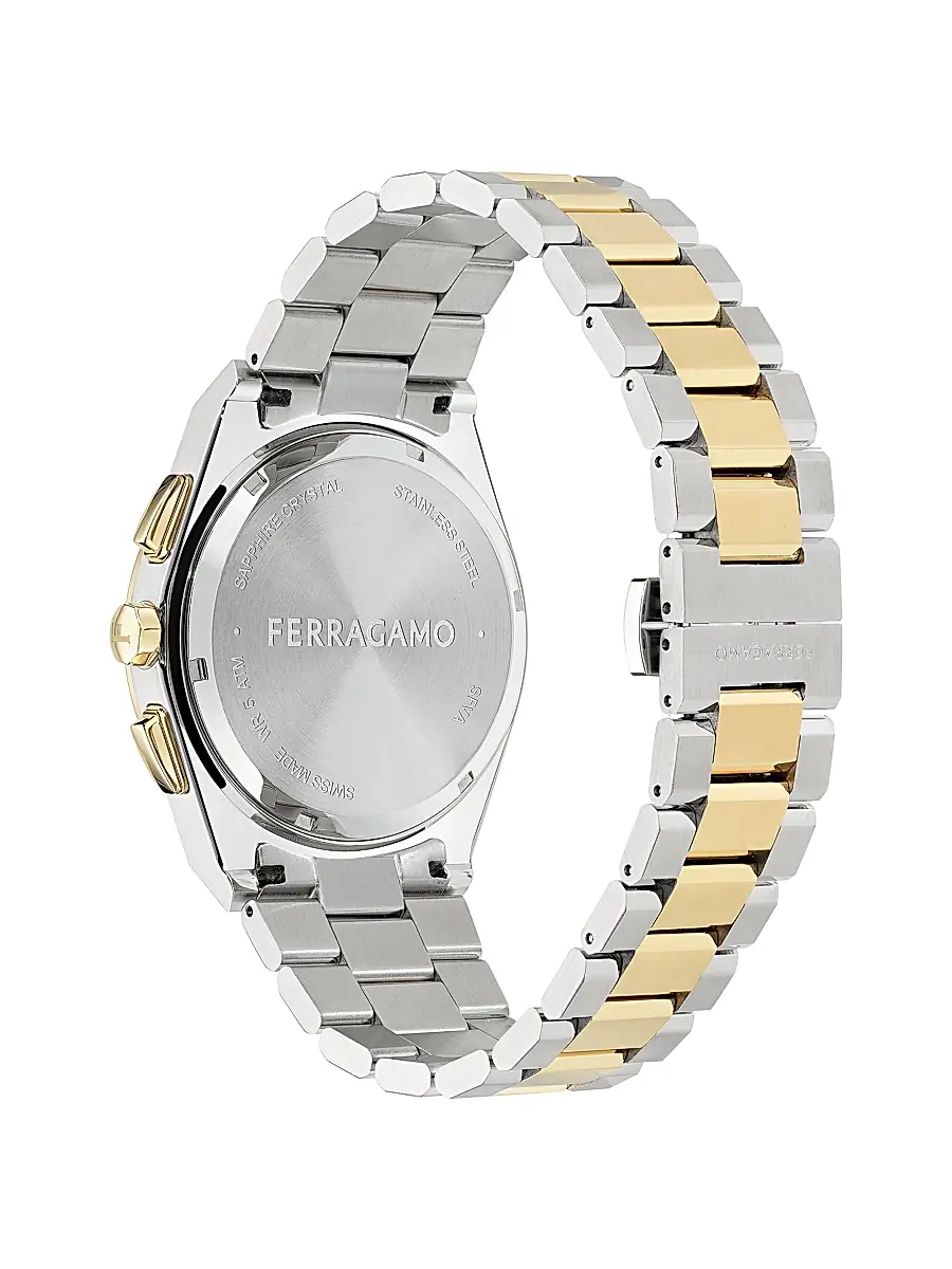 FERRAGAMO Men's Vega Upper East Chrono Two-Tone Stainless Steel Bracelet Watch/42MM - Two Tone | Thumbnail 3 FERRAGAMO Men's Vega Upper East Chrono Two-Tone Stainless Steel Bracelet Watch/42MM - Two Tone | Thumbnail 3