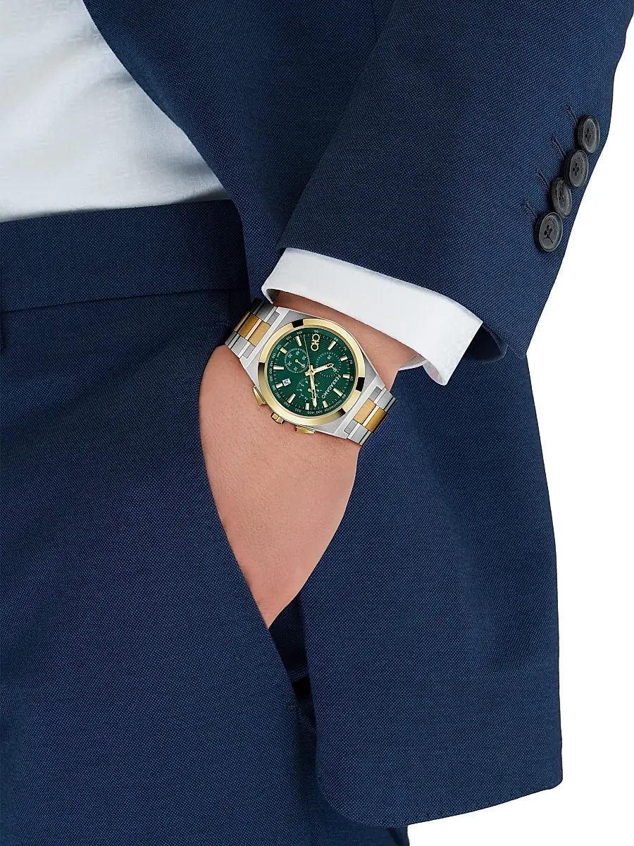FERRAGAMO Men's Vega Upper East Chrono Two-Tone Stainless Steel Bracelet Watch/42MM - Two Tone | Thumbnail 5 FERRAGAMO Men's Vega Upper East Chrono Two-Tone Stainless Steel Bracelet Watch/42MM - Two Tone | Thumbnail 5