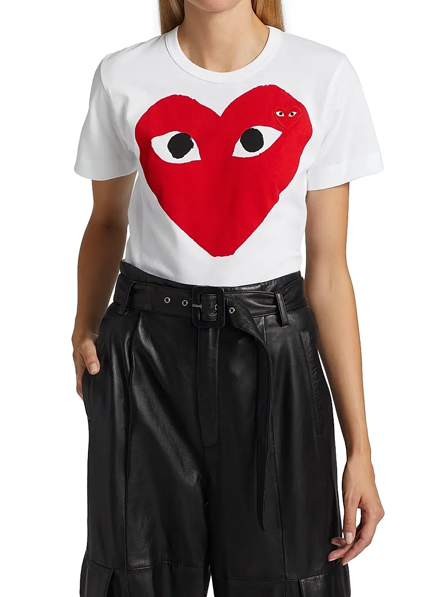 Comme des Garçons PLAY Women's Large Heart Cotton T-Shirt | Thumbnail 3 Comme des Garçons PLAY Women's Large Heart Cotton T-Shirt | Thumbnail 3