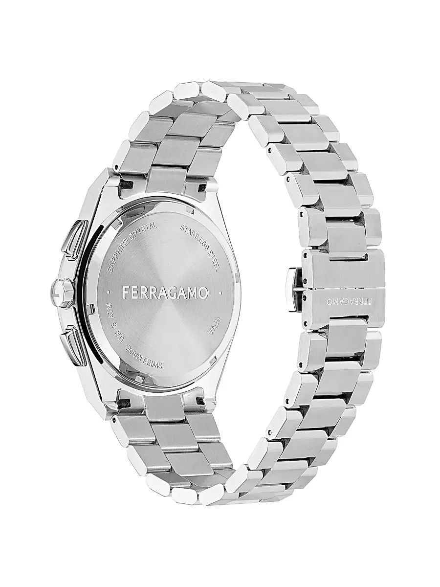 FERRAGAMO Men's Vega Upper East Chrono Stainless Steel Bracelet Watch/40MM - Stainless Steel | Thumbnail 3 FERRAGAMO Men's Vega Upper East Chrono Stainless Steel Bracelet Watch/40MM - Stainless Steel | Thumbnail 3