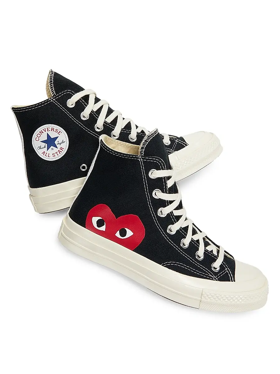 Comme des Garçons PLAY CdG PLAY x Converse Women's Chuck Taylor All Star Peek-A-Boo High-Top Sneakers - Black | Thumbnail 11 Comme des Garçons PLAY CdG PLAY x Converse Women's Chuck Taylor All Star Peek-A-Boo High-Top Sneakers - Black | Thumbnail 11