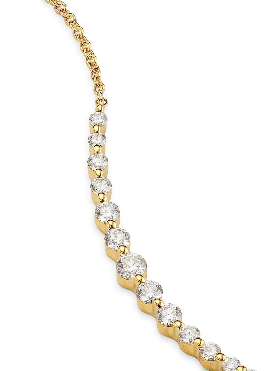 Saks Fifth Avenue Collection Women's 14K Yellow Gold & 0.31 TCW Diamond Bar Necklace - Gold | Thumbnail 4 Saks Fifth Avenue Collection Women's 14K Yellow Gold & 0.31 TCW Diamond Bar Necklace - Gold | Thumbnail 4
