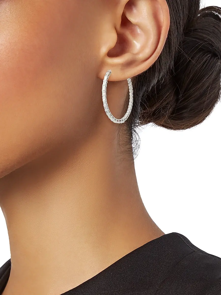 Stephanie Gottlieb Women's Undecided 14K White Gold & 3.6 TCW Diamond Inside-Out Hoop Earrings - White Gold | Thumbnail 2 Stephanie Gottlieb Women's Undecided 14K White Gold & 3.6 TCW Diamond Inside-Out Hoop Earrings - White Gold | Thumbnail 2