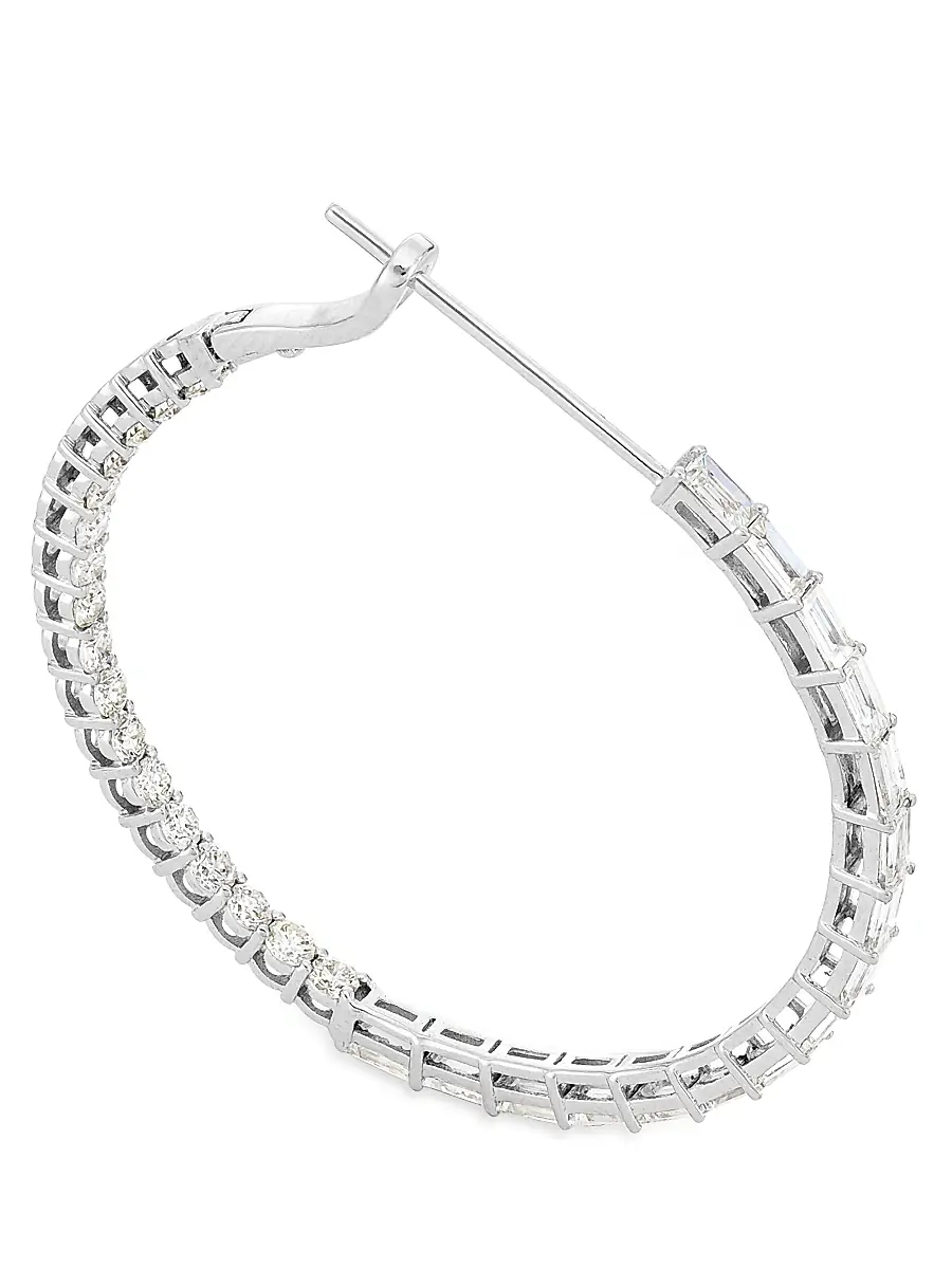 Stephanie Gottlieb Women's Undecided 14K White Gold & 3.6 TCW Diamond Inside-Out Hoop Earrings - White Gold | Thumbnail 3 Stephanie Gottlieb Women's Undecided 14K White Gold & 3.6 TCW Diamond Inside-Out Hoop Earrings - White Gold | Thumbnail 3