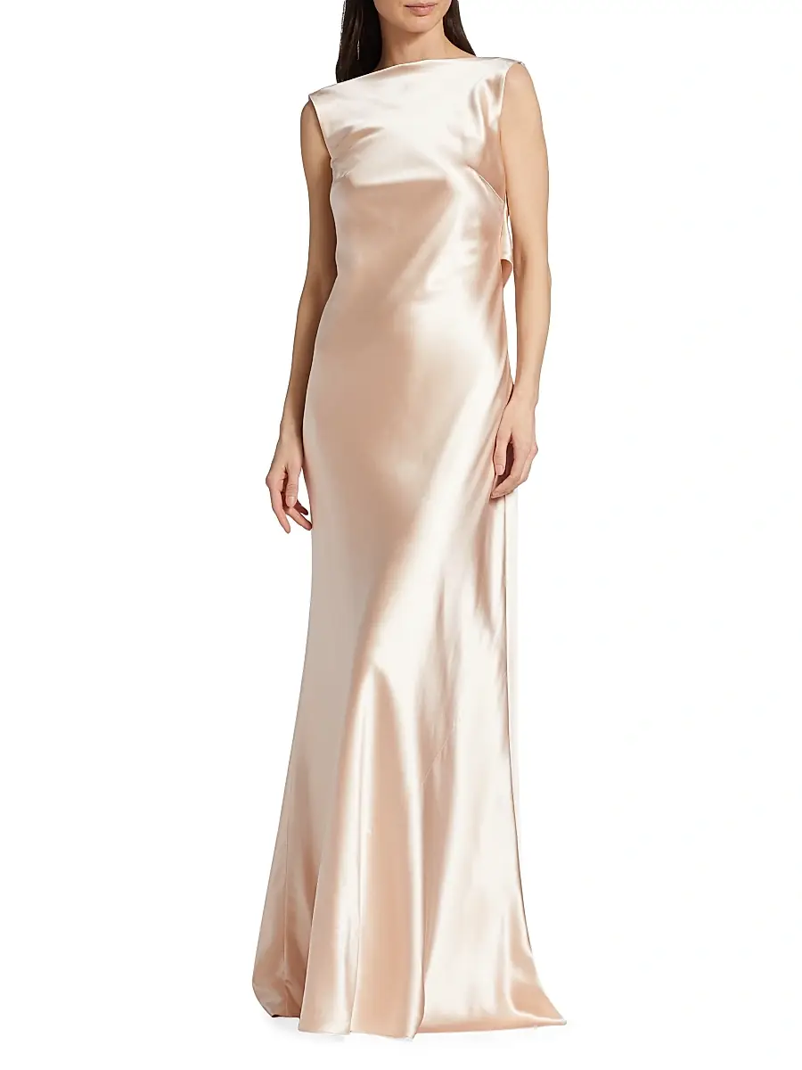Danielle Frankel Women's Charlie Crepe Satin Gown | Thumbnail 2 Danielle Frankel Women's Charlie Crepe Satin Gown | Thumbnail 2
