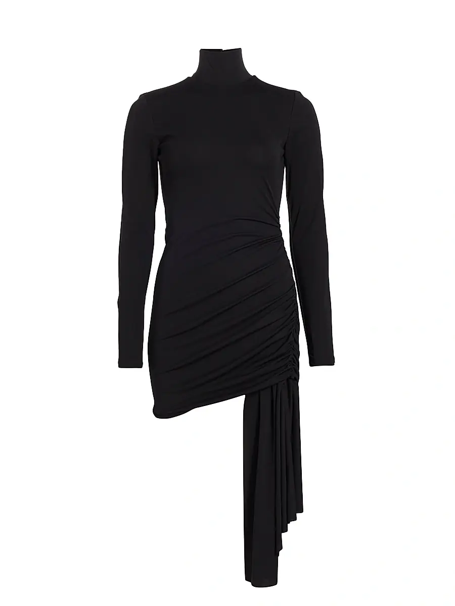 Ronny Kobo Women's Ronaldo Ruched Jersey Drape Minidress