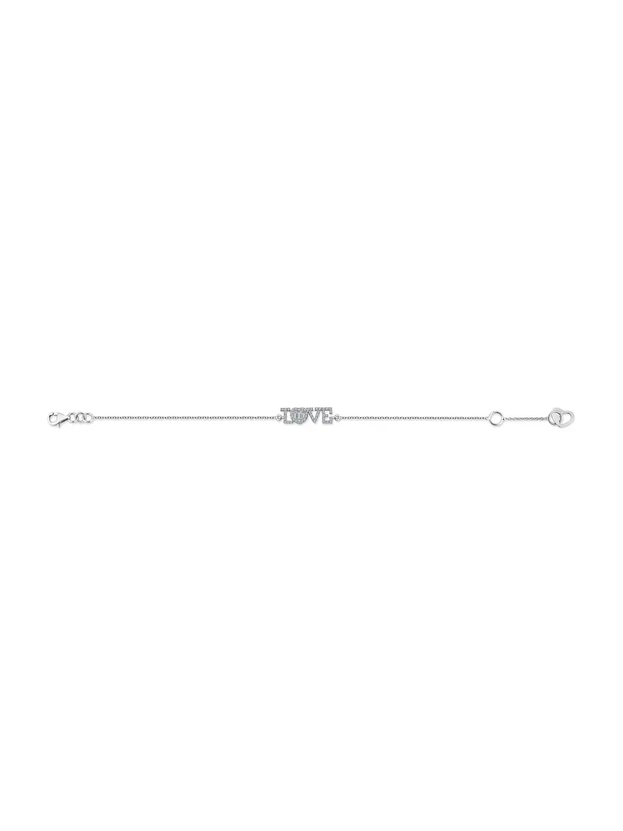 Mevaris Women's Love 18K White Gold & 0.23 TCW Diamond Chain Bracelet - White Gold | Thumbnail 2