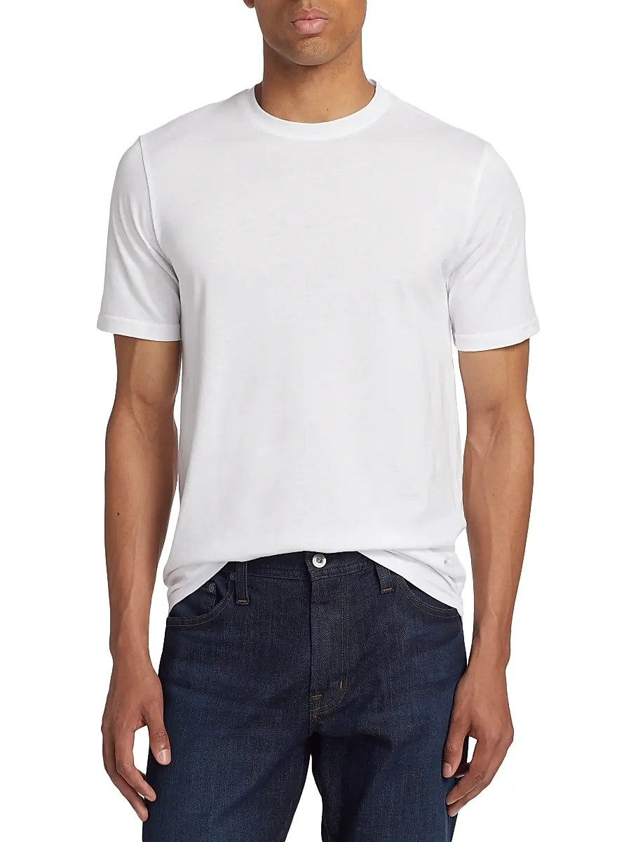 Saks Fifth Avenue Men's COLLECTION Cotton-Blend Crewneck T-Shirt | Thumbnail 3 Saks Fifth Avenue Men's COLLECTION Cotton-Blend Crewneck T-Shirt | Thumbnail 3