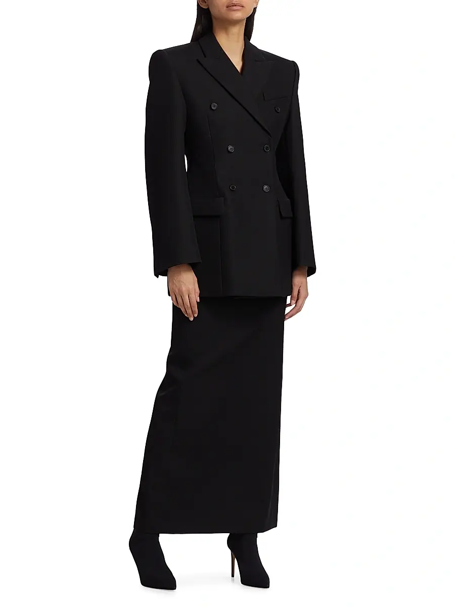 WARDROBE.NYC Women's Double-Breasted Contour Blazer - Black | Thumbnail 2 WARDROBE.NYC Women's Double-Breasted Contour Blazer - Black | Thumbnail 2