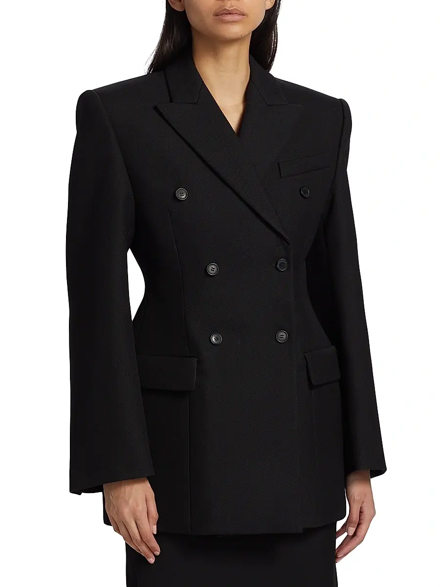WARDROBE.NYC Women's Double-Breasted Contour Blazer - Black | Thumbnail 3 WARDROBE.NYC Women's Double-Breasted Contour Blazer - Black | Thumbnail 3