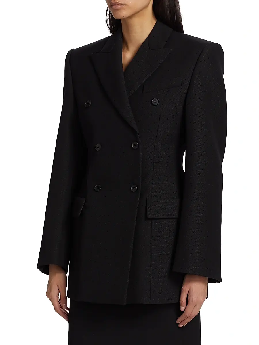 WARDROBE.NYC Women's Double-Breasted Contour Blazer - Black | Thumbnail 4 WARDROBE.NYC Women's Double-Breasted Contour Blazer - Black | Thumbnail 4