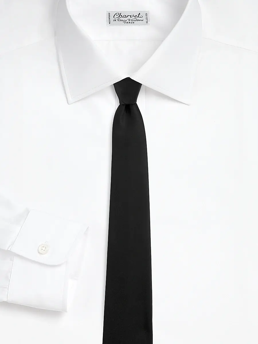 Charvet Men's Satin Silk Necktie | Thumbnail 2 Charvet Men's Satin Silk Necktie | Thumbnail 2