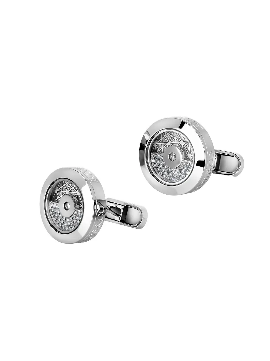 Men's Rotor Stainless Steel & 0.21 TCW Diamond Cufflinks Men's Rotor Stainless Steel & 0.21 TCW Diamond Cufflinks