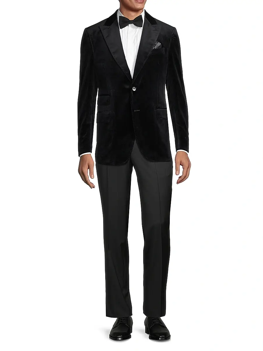 Saks Fifth Avenue Men's COLLECTION Classic Velvet Jacket | Thumbnail 2 Saks Fifth Avenue Men's COLLECTION Classic Velvet Jacket | Thumbnail 2