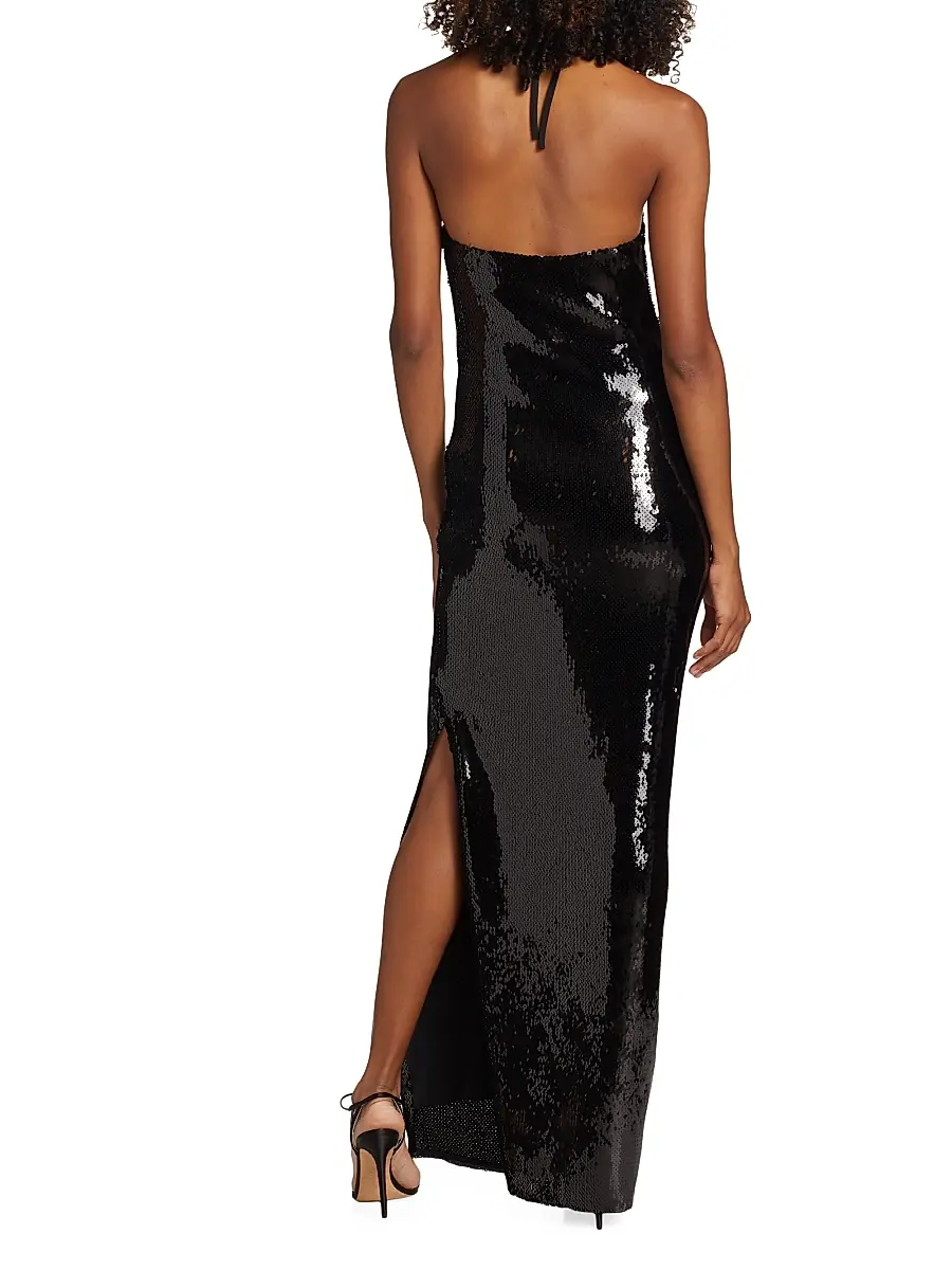 Rodarte Women's Flower Sequined Halter Body-Con Gown | Thumbnail 5 Rodarte Women's Flower Sequined Halter Body-Con Gown | Thumbnail 5