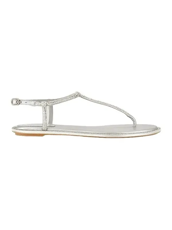 René Caovilla Women's Crystal-Embellished T-Strap Sandals