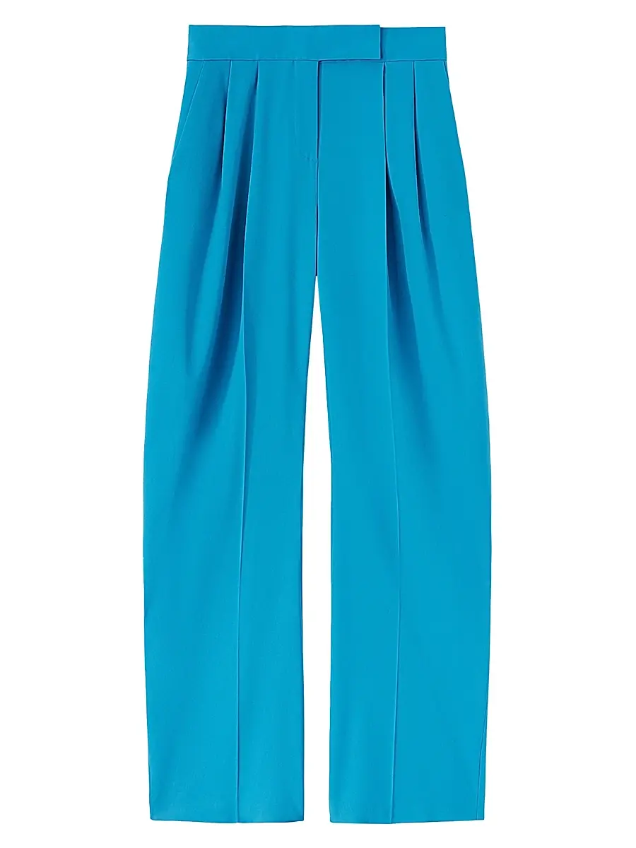 The Attico Women's Gary Pleated Wool-Blend Pants - Capri Blue | Image 1 The Attico Women's Gary Pleated Wool-Blend Pants - Capri Blue | Image 1