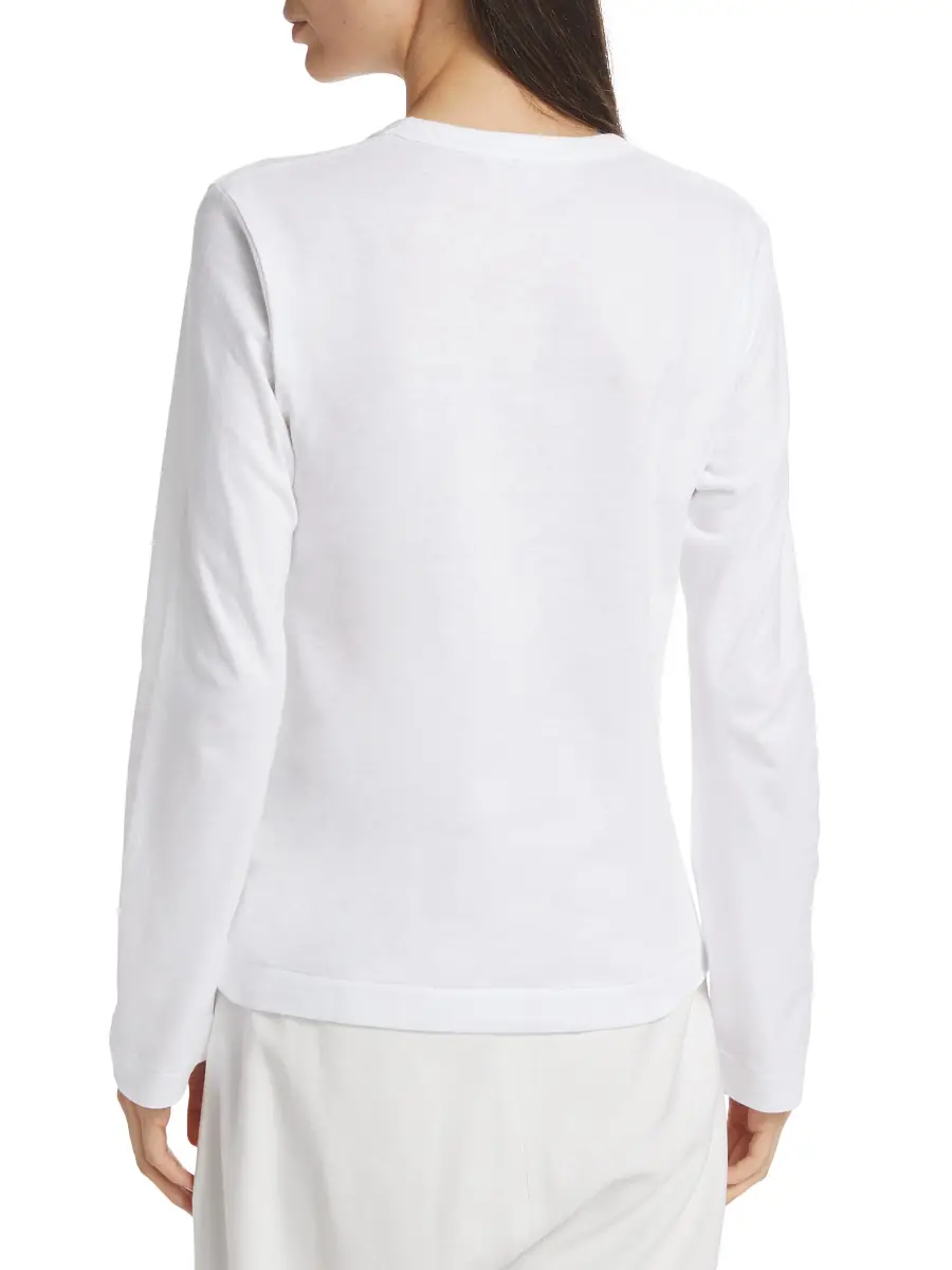 Comme des Garçons PLAY Women's Heart Cotton Logo Long-Sleeve T-Shirt - White | Thumbnail 3 Comme des Garçons PLAY Women's Heart Cotton Logo Long-Sleeve T-Shirt - White | Thumbnail 3