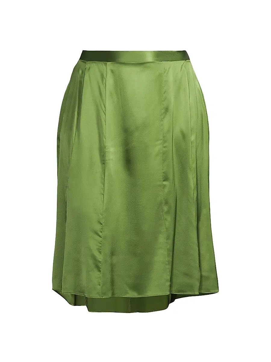 Gabriella Rossetti Women's Bellini Silk Charmeuse Midi-Skirt - Leaf Green | Image 1 Gabriella Rossetti Women's Bellini Silk Charmeuse Midi-Skirt - Leaf Green | Image 1