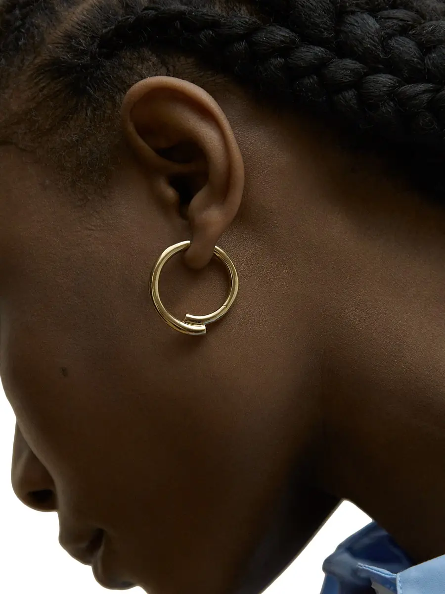 Otiumberg Women's Chaos 14K-Yellow-Gold Vermeil Hoop Earrings - Yellow Gold | Image 1 Otiumberg Women's Chaos 14K-Yellow-Gold Vermeil Hoop Earrings - Yellow Gold | Image 1