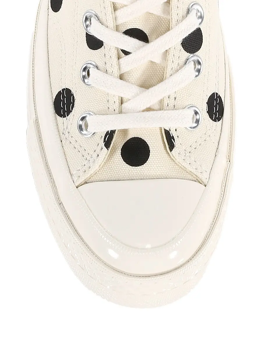 Comme des Garçons PLAY Unisex CdG PLAY x Converse Men's Chuck Taylor All Star Polka Dot High-Top Sneakers - White | Thumbnail 3 Comme des Garçons PLAY Unisex CdG PLAY x Converse Men's Chuck Taylor All Star Polka Dot High-Top Sneakers - White | Thumbnail 3