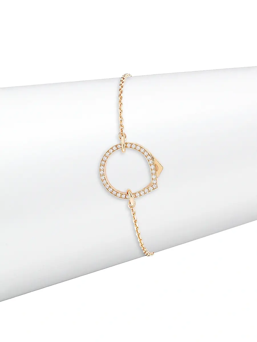 Repossi Women's Antifer 18K Rose Gold & 0.2 TCW Pavé Diamond Pendant Bracelet - Rose Gold | Image 1 Repossi Women's Antifer 18K Rose Gold & 0.2 TCW Pavé Diamond Pendant Bracelet - Rose Gold | Image 1