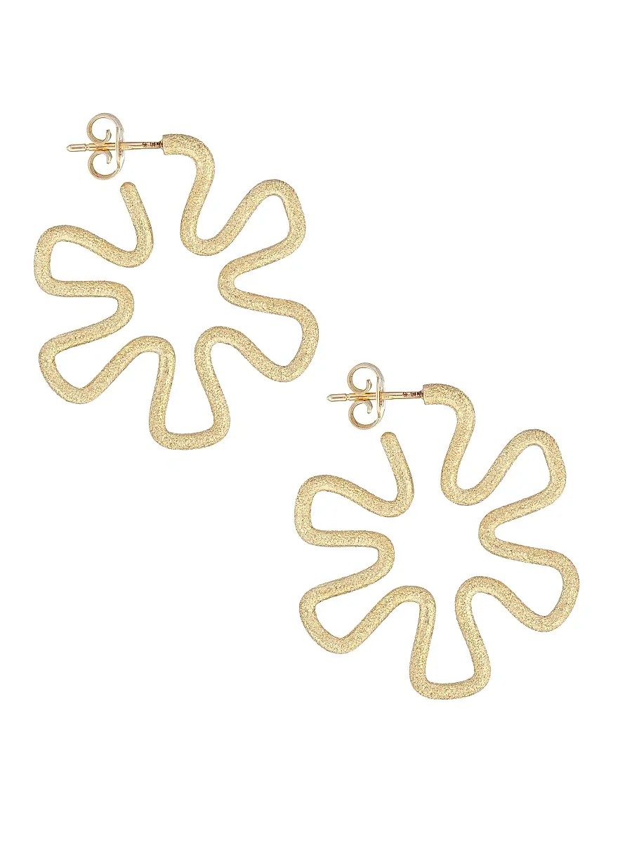 Women's Margherita Goldtone Flower Hoop Earrings - Yellow Gold