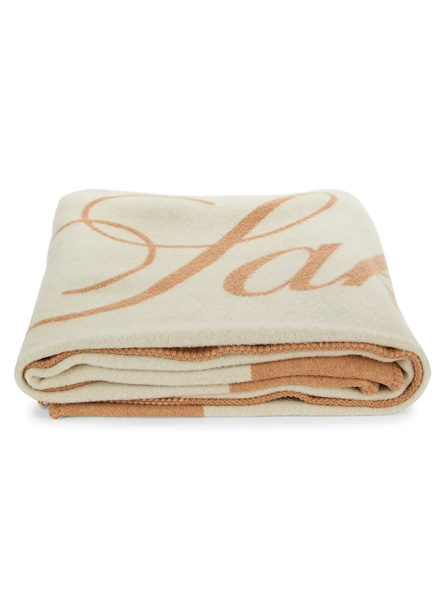 Saks Fifth Avenue COLLECTION Logo Wool Blanket | Thumbnail 3