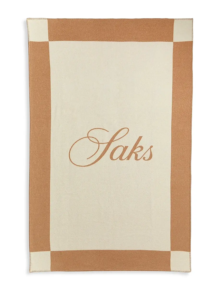 Saks Fifth Avenue COLLECTION Logo Wool Blanket | Thumbnail 4
