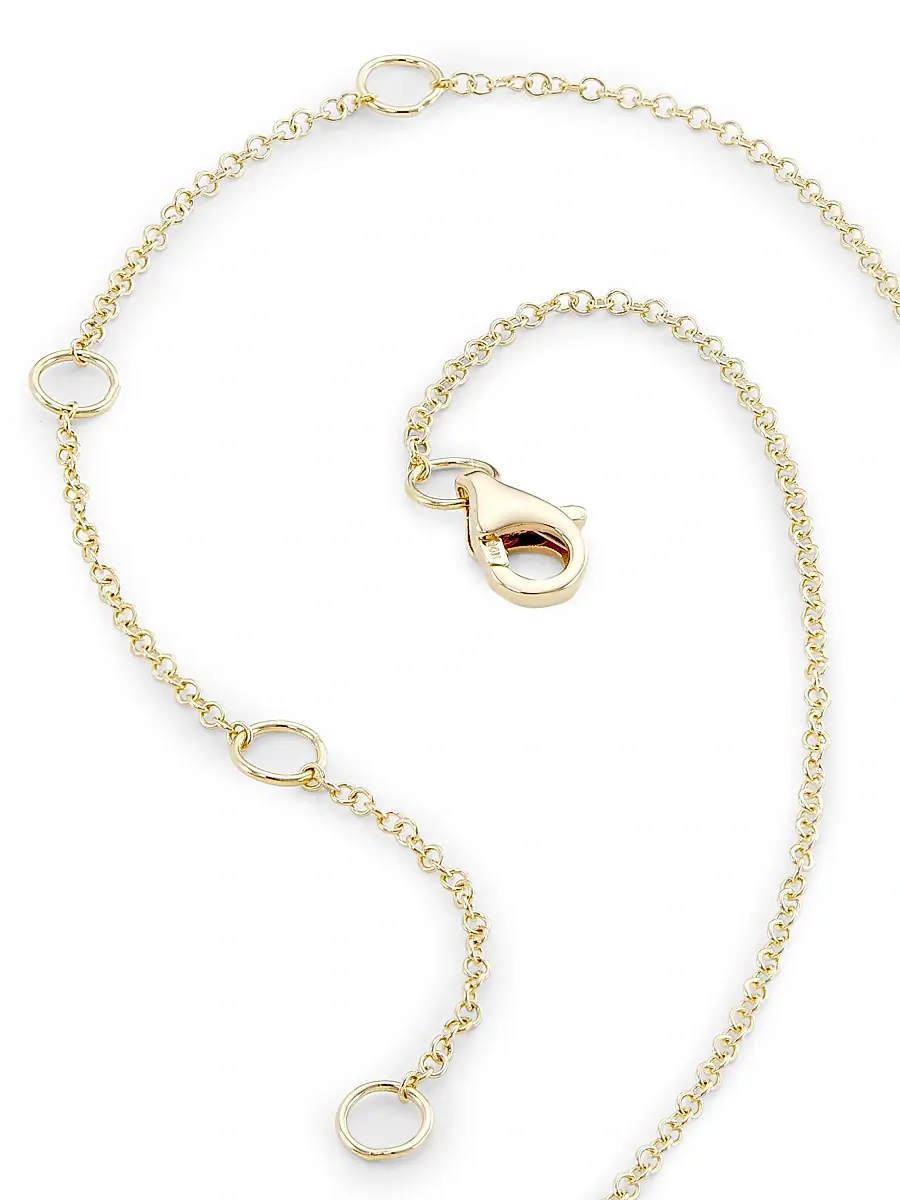 Saks Fifth Avenue Collection Women's 14K Yellow Gold & 0.03 TCW Diamond Initial Pendant Necklace - Initial R | Thumbnail 3