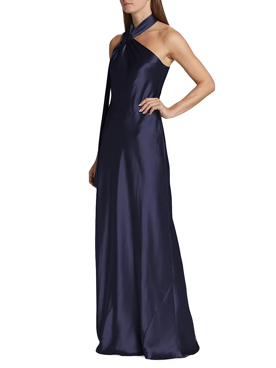 GALVAN LONDON Women's Ushuaia Satin Tieneck Gown | Thumbnail 2 GALVAN LONDON Women's Ushuaia Satin Tieneck Gown | Thumbnail 2