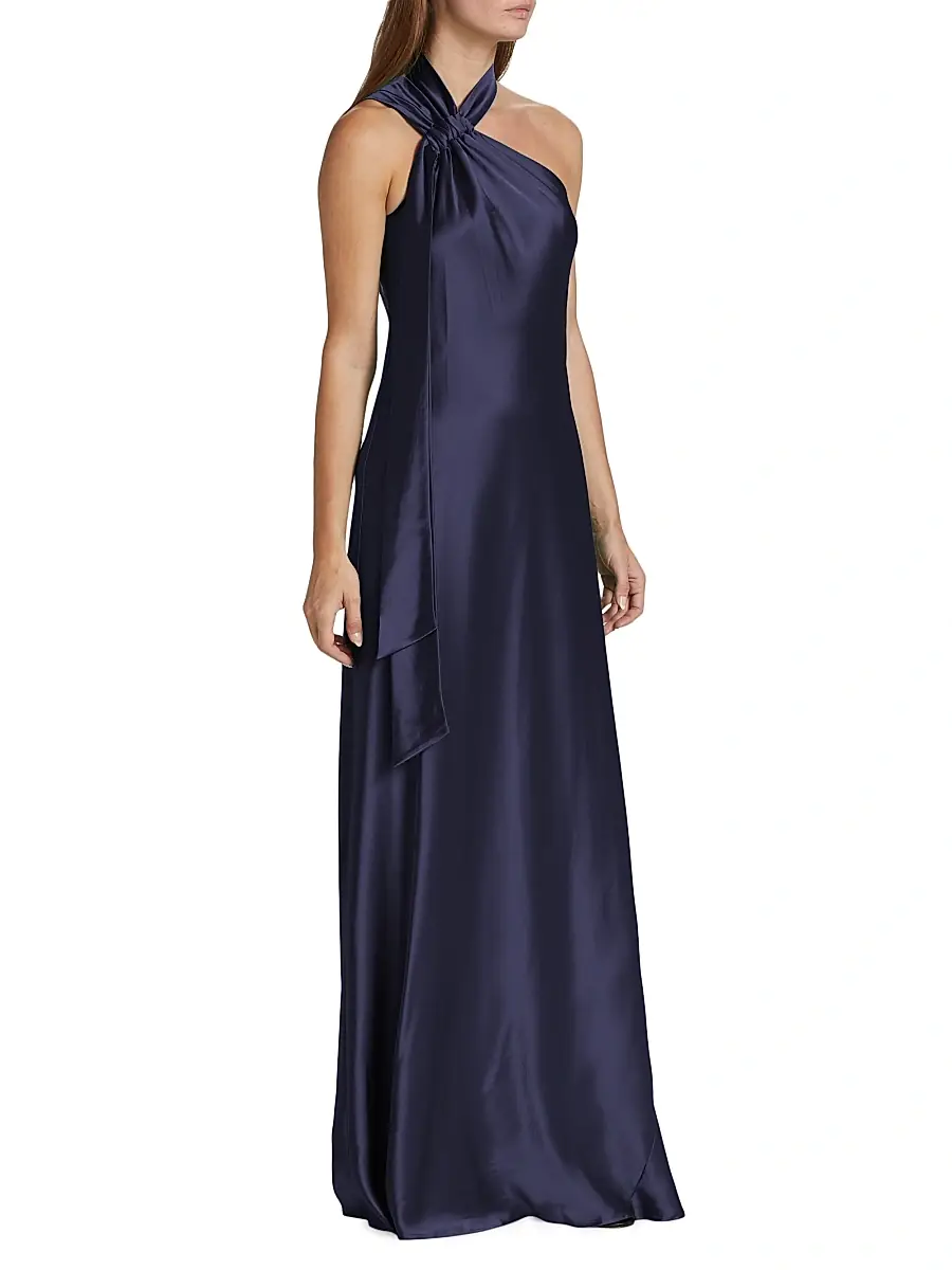 GALVAN LONDON Women's Ushuaia Satin Tieneck Gown | Thumbnail 4 GALVAN LONDON Women's Ushuaia Satin Tieneck Gown | Thumbnail 4