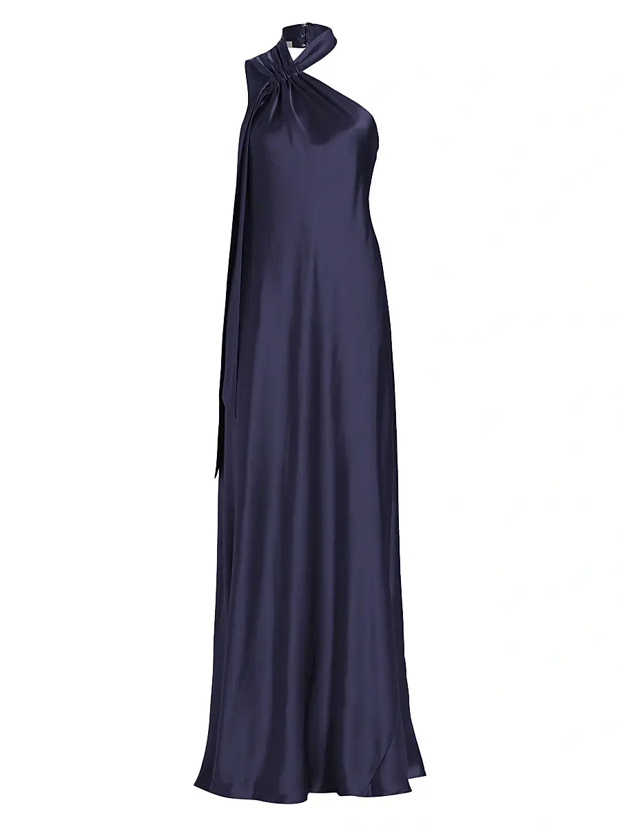 GALVAN LONDON Women's Ushuaia Satin Tieneck Gown - Midnight - Size 12 | Image 1 GALVAN LONDON Women's Ushuaia Satin Tieneck Gown - Midnight - Size 12 | Image 1