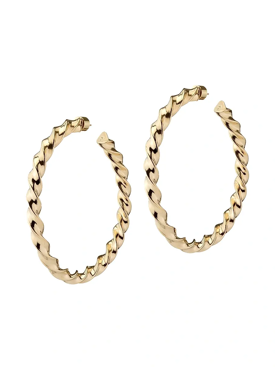 Jennifer Fisher Women's Karla 10K-Gold-Plated Twisted Hoop Earrings | Thumbnail 2