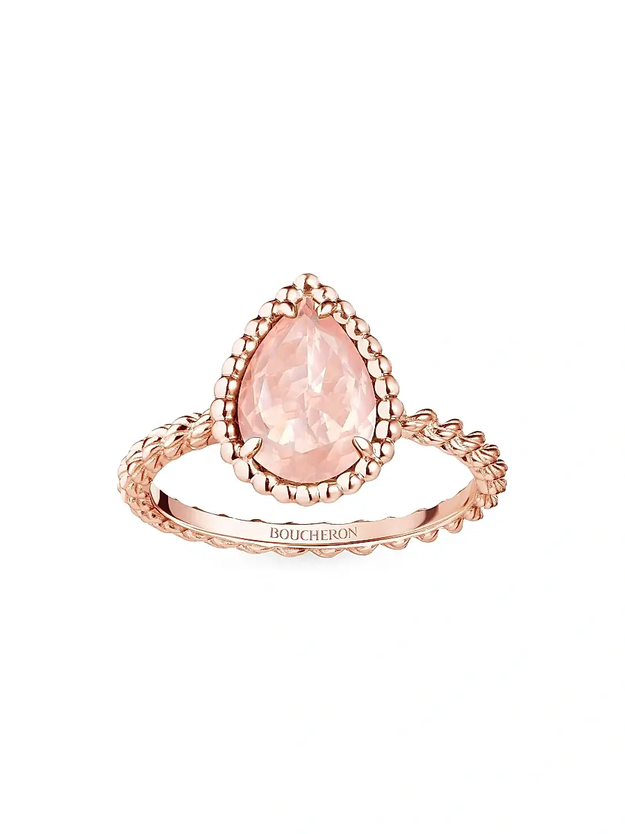 Women's Serpent Bohème 18K Rose Gold & Pink Quartz Ring - Rose Gold