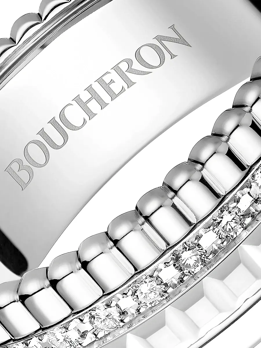 Boucheron Women's Quatre White Edition 18K White Gold, HyCeram & 0.26 TCW Diamond Ring - White Gold | Thumbnail 4 Boucheron Women's Quatre White Edition 18K White Gold, HyCeram & 0.26 TCW Diamond Ring - White Gold | Thumbnail 4