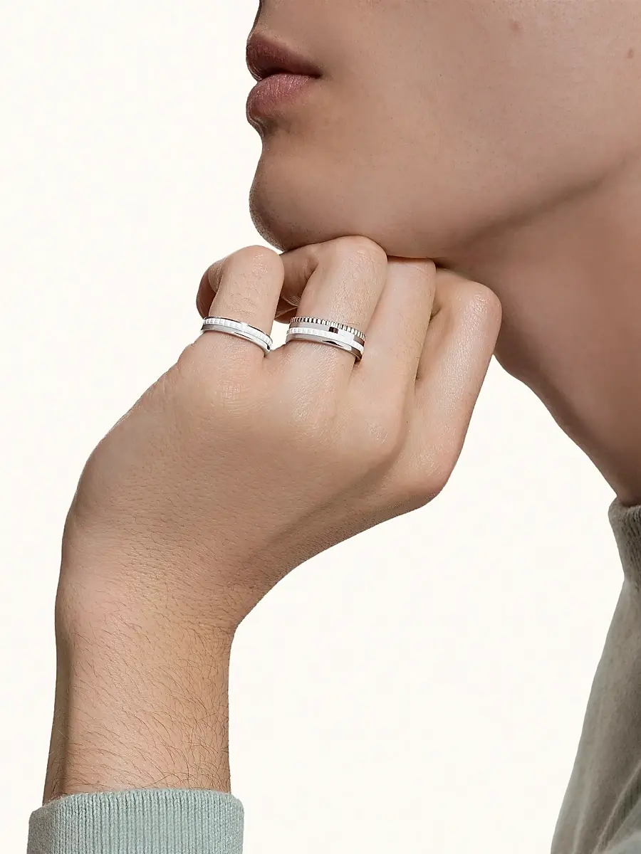 Boucheron Women's Quatre Double White Edition 18K White Gold & PVD Wedding Band - White Gold | Thumbnail 2 Boucheron Women's Quatre Double White Edition 18K White Gold & PVD Wedding Band - White Gold | Thumbnail 2