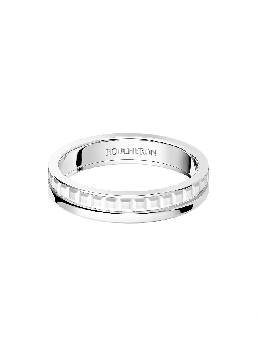 Boucheron Women's Quatre Double White Edition 18K White Gold & PVD Wedding Band - White Gold | Thumbnail 3 Boucheron Women's Quatre Double White Edition 18K White Gold & PVD Wedding Band - White Gold | Thumbnail 3