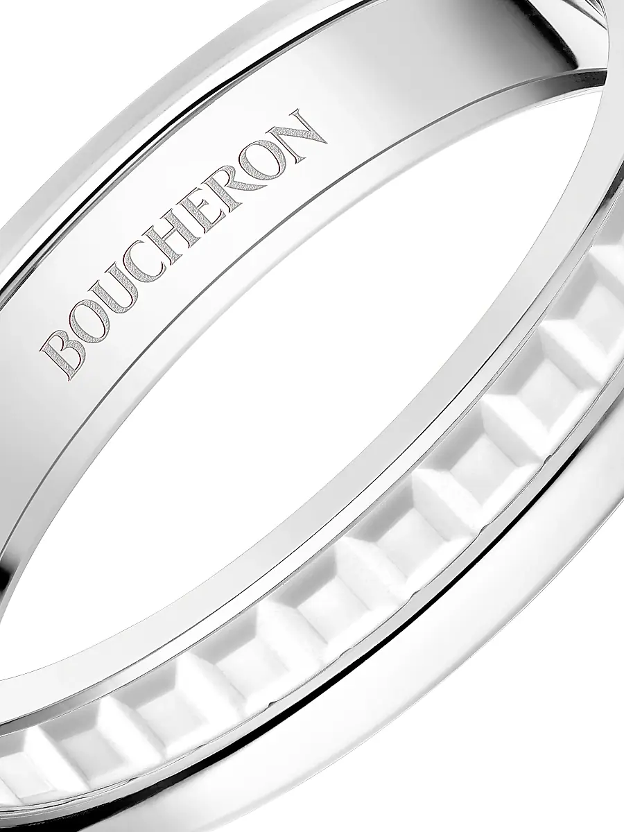 Boucheron Women's Quatre Double White Edition 18K White Gold & PVD Wedding Band - White Gold | Thumbnail 4 Boucheron Women's Quatre Double White Edition 18K White Gold & PVD Wedding Band - White Gold | Thumbnail 4